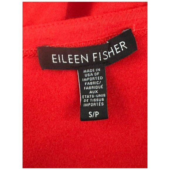 Eileen Fisher Ballet Neck Long Sleeve Tunic Top Mini Dress Red Women's Size S - Picture 2 of 7